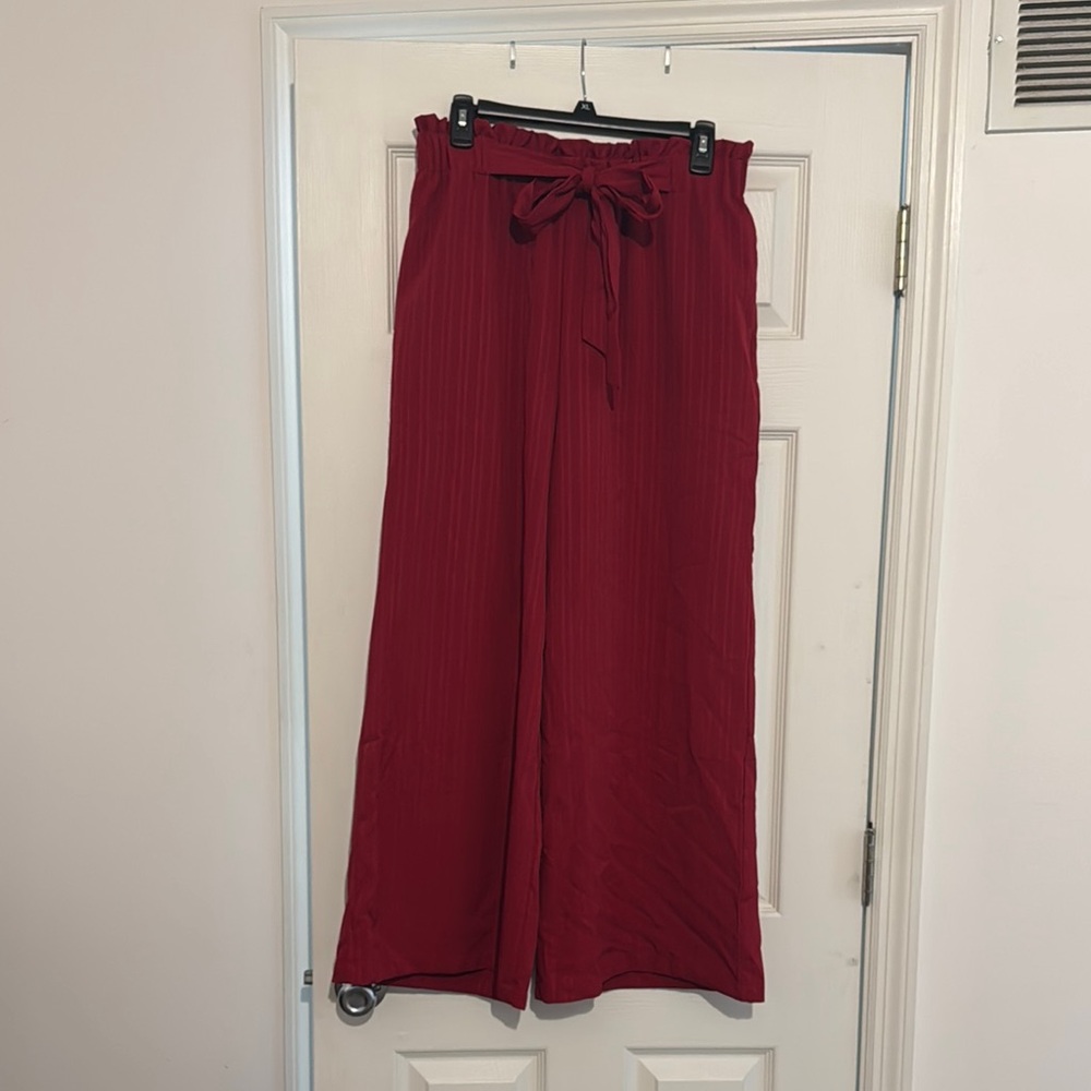 SHEIN Red Wide Leg Pants